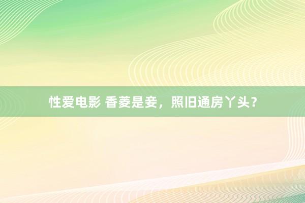 性爱电影 香菱是妾，照旧通房丫头？