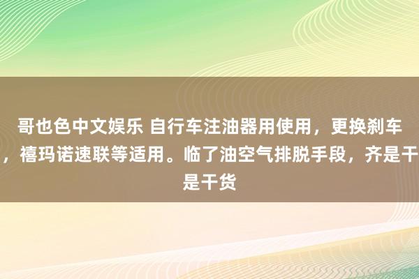 哥也色中文娱乐 自行车注油器用使用，更换刹车油，禧玛诺速联等适用。临了油空气排脱手段，齐是干货