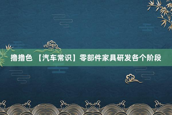 撸撸色 【汽车常识】零部件家具研发各个阶段